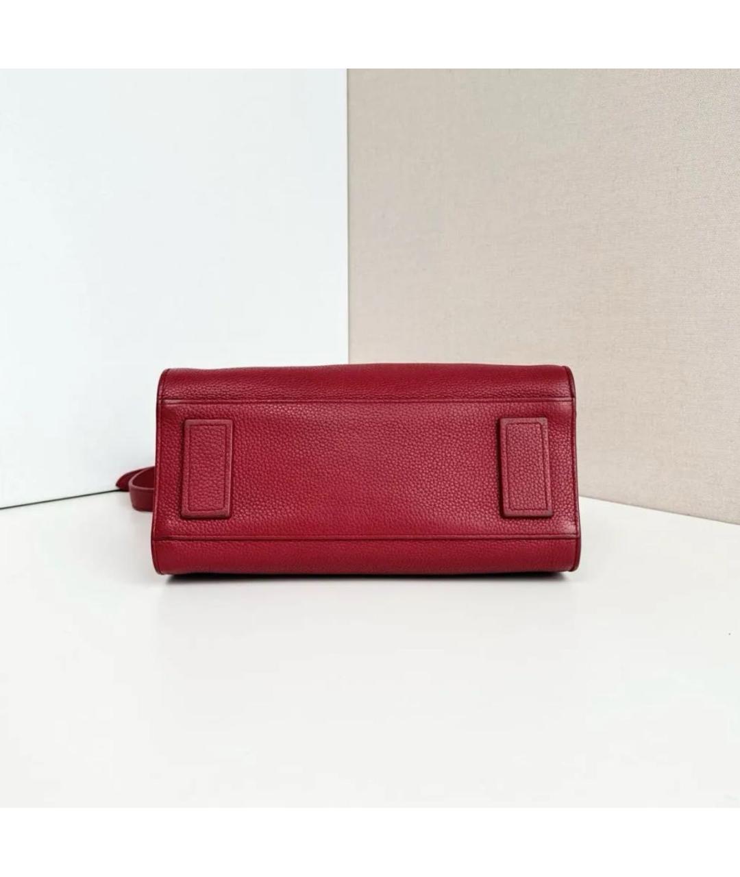 SAINT LAURENT Красная кожаная сумка с короткими ручками, фото 6