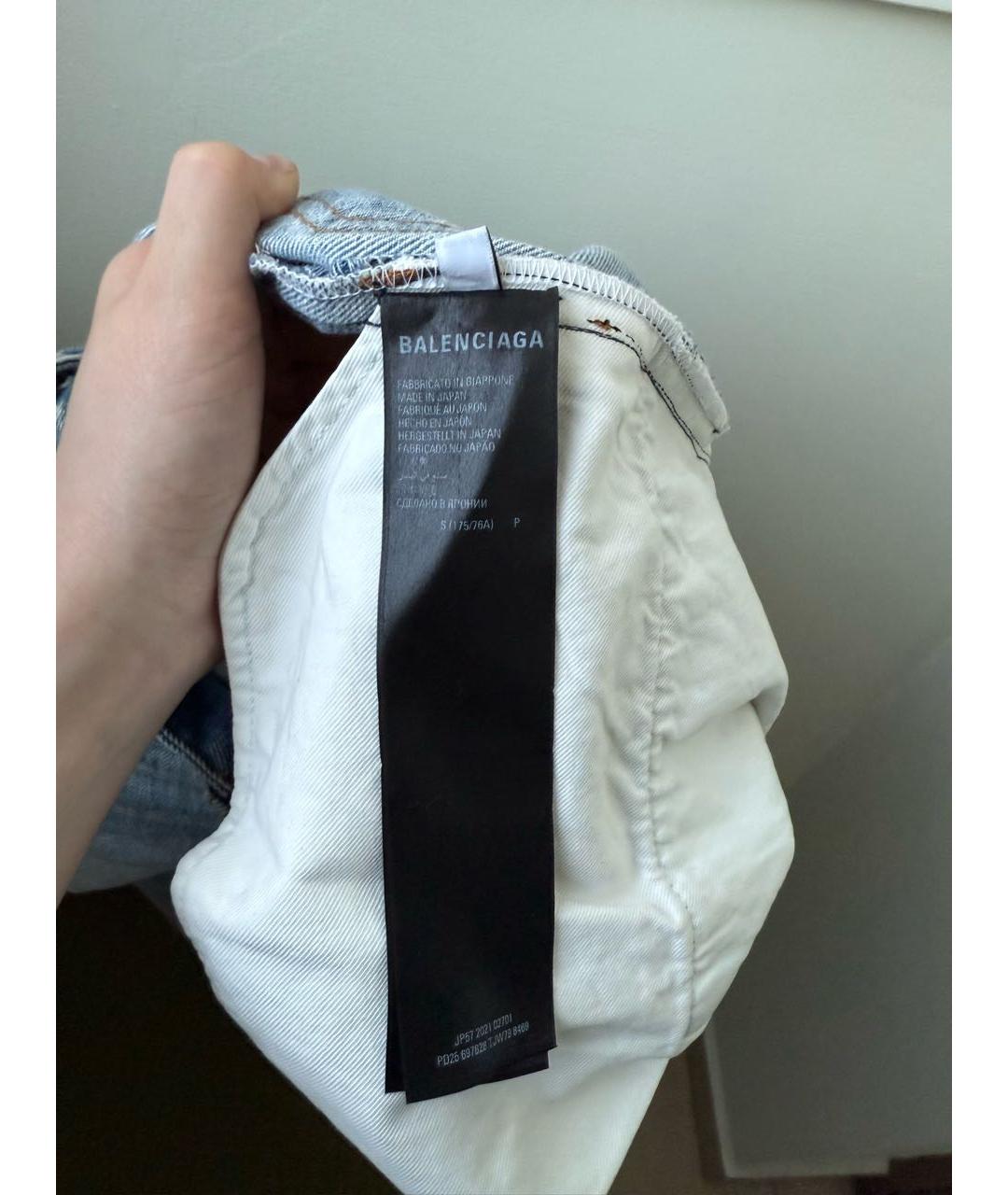 BALENCIAGA Голубые хлопковые джинсы, фото 5