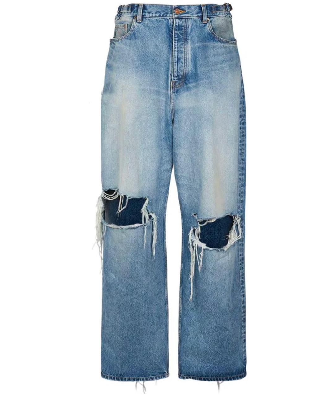 BALENCIAGA Голубые хлопковые джинсы, фото 1