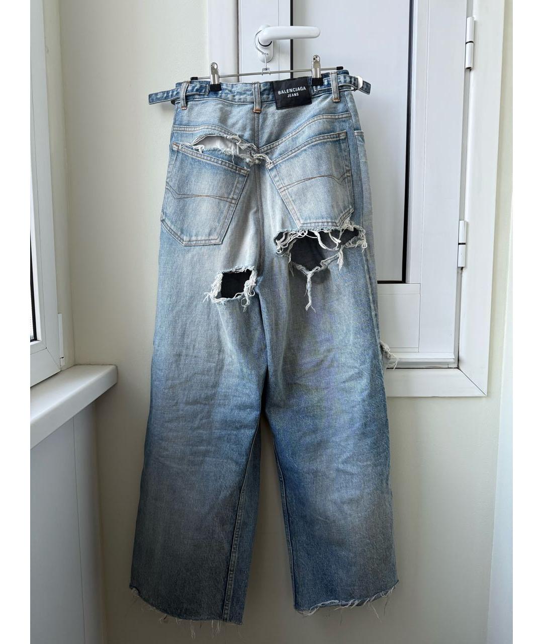 BALENCIAGA Голубые хлопковые джинсы, фото 2