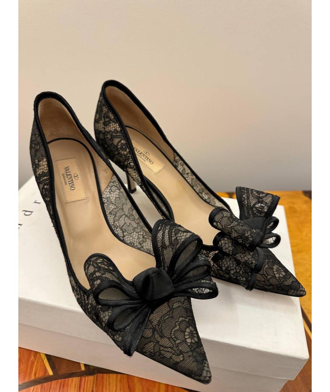VALENTINO Черные текстильные туфли, фото 2