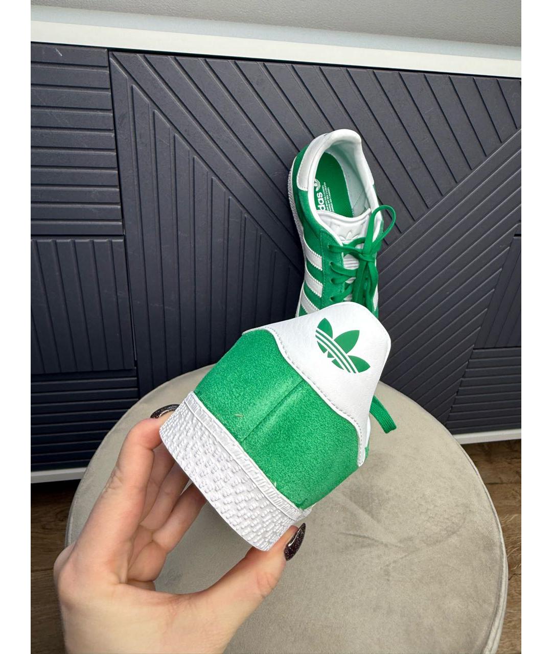ADIDAS Зеленые замшевые кеды, фото 2