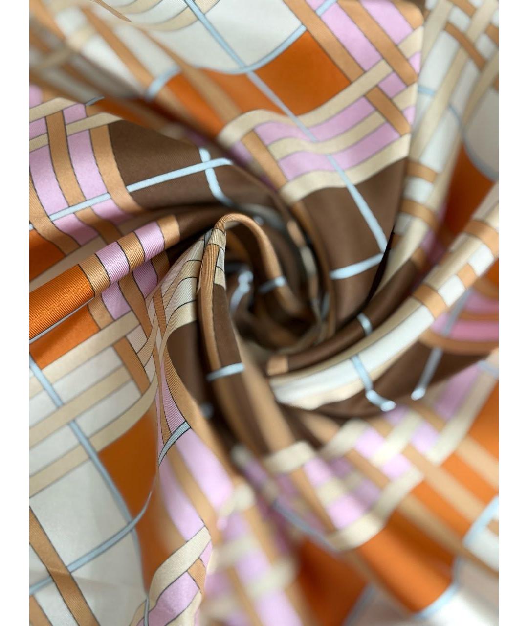 BURBERRY Розовый шелковый платок, фото 3