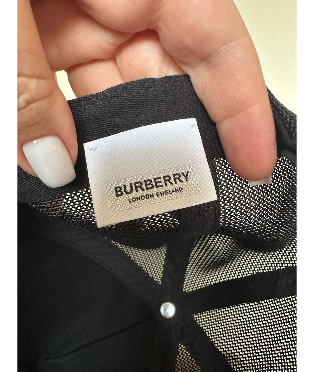 BURBERRY Черная хлопковая кепка, фото 6