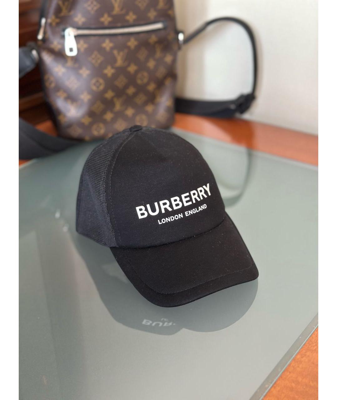 BURBERRY Черная хлопковая кепка, фото 2