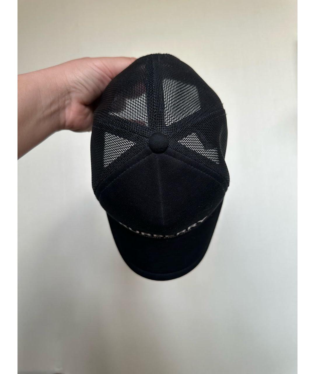 BURBERRY Черная хлопковая кепка, фото 5