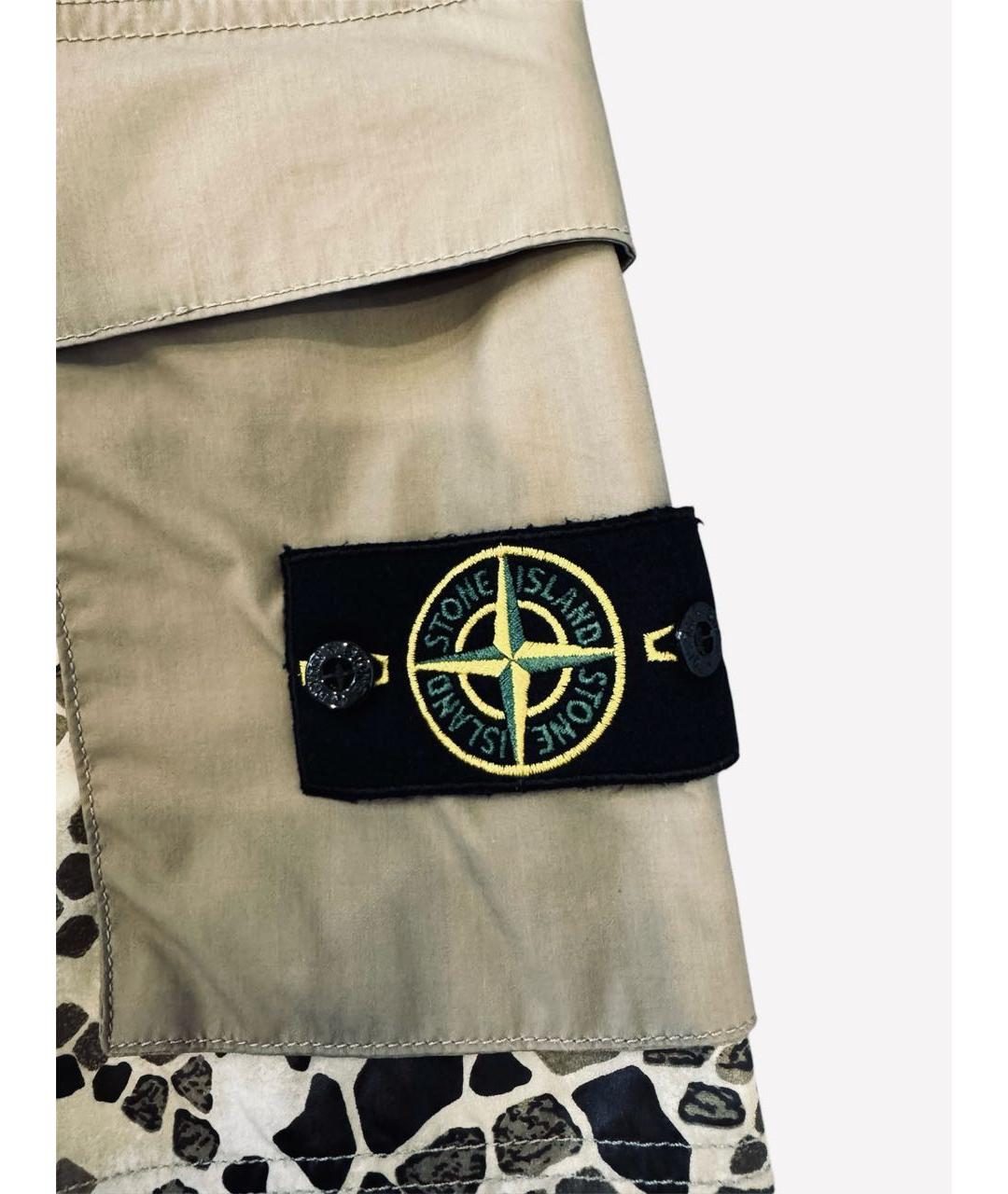 STONE ISLAND Бежевые шорты, фото 2
