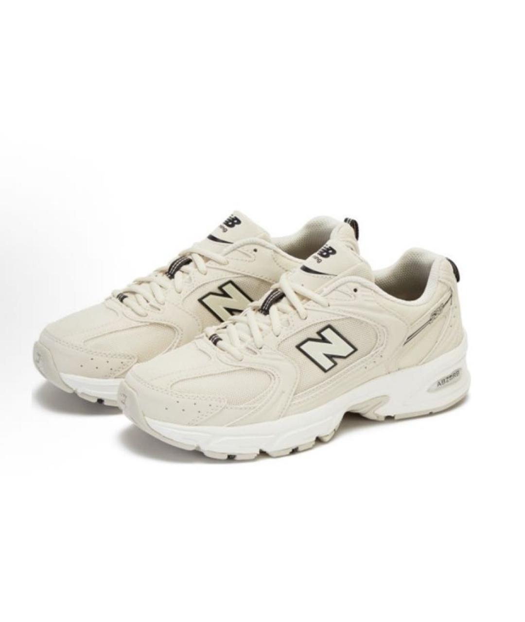 NEW BALANCE Бежевые резиновые низкие кроссовки / кеды, фото 2