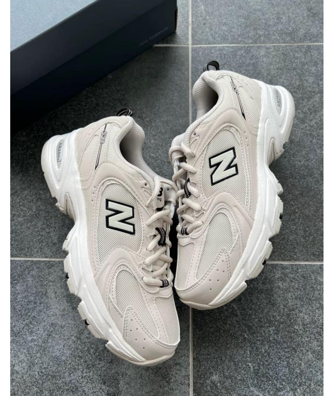 NEW BALANCE Бежевые резиновые низкие кроссовки / кеды, фото 6