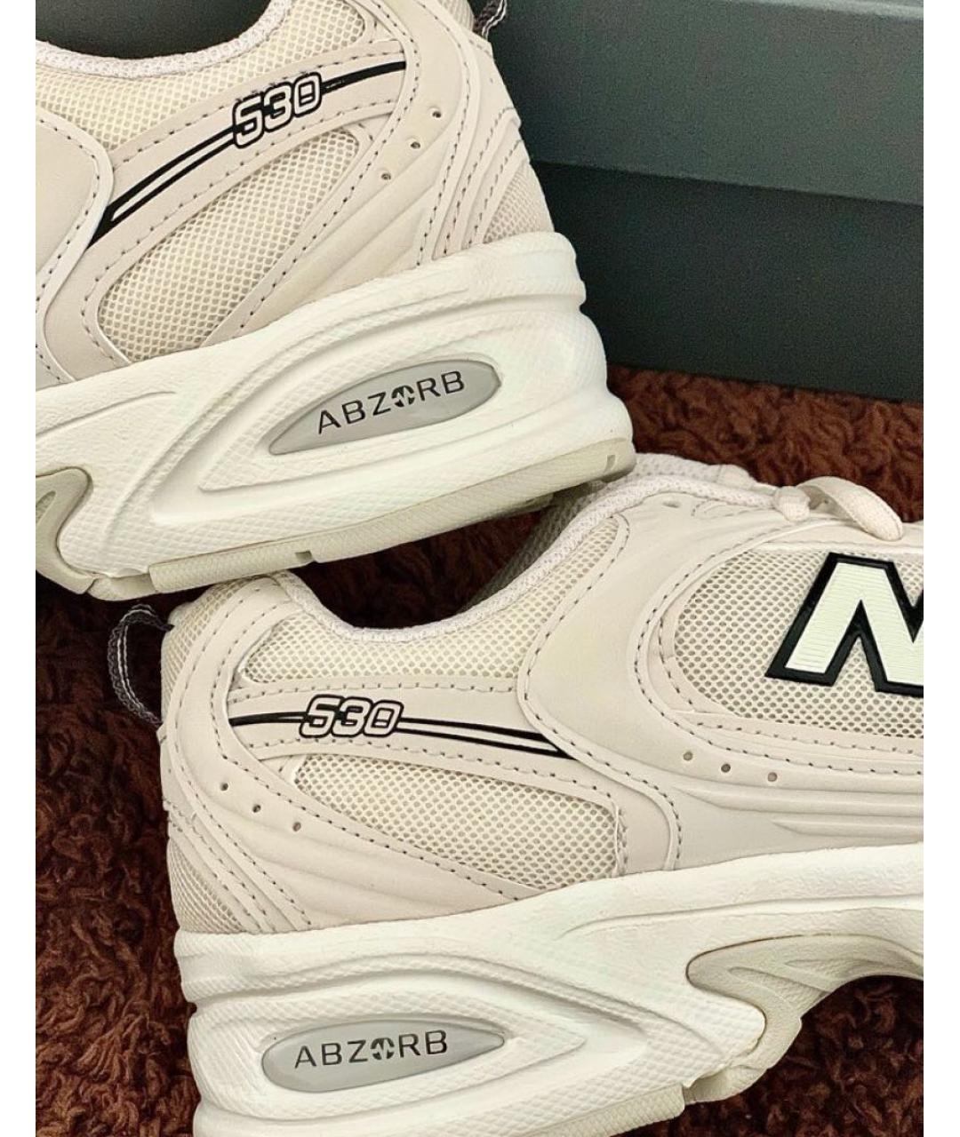 NEW BALANCE Бежевые резиновые кроссовки, фото 7