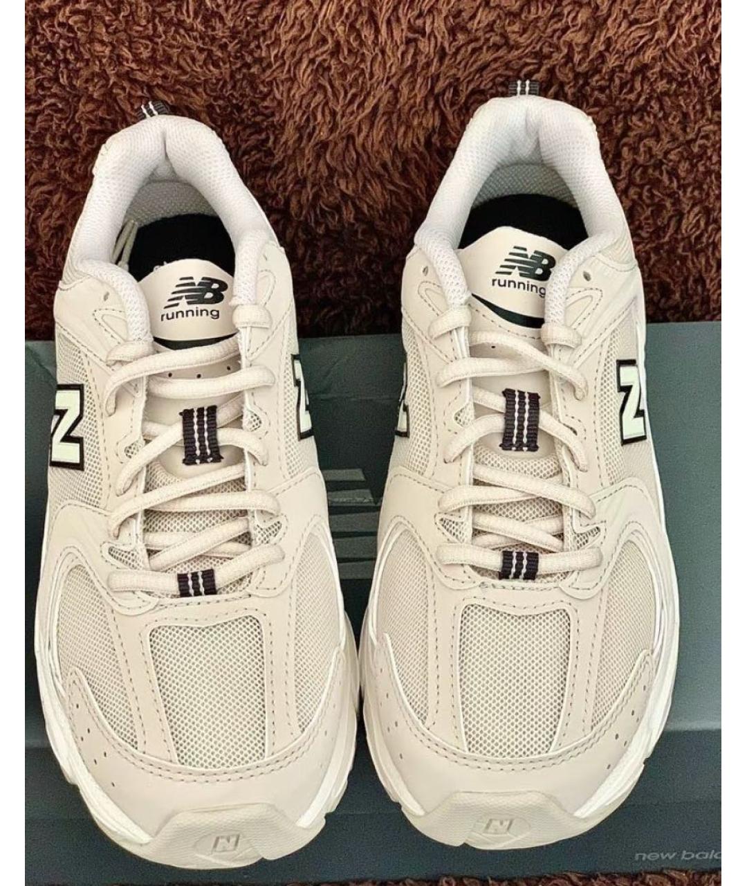 NEW BALANCE Бежевые резиновые кроссовки, фото 6