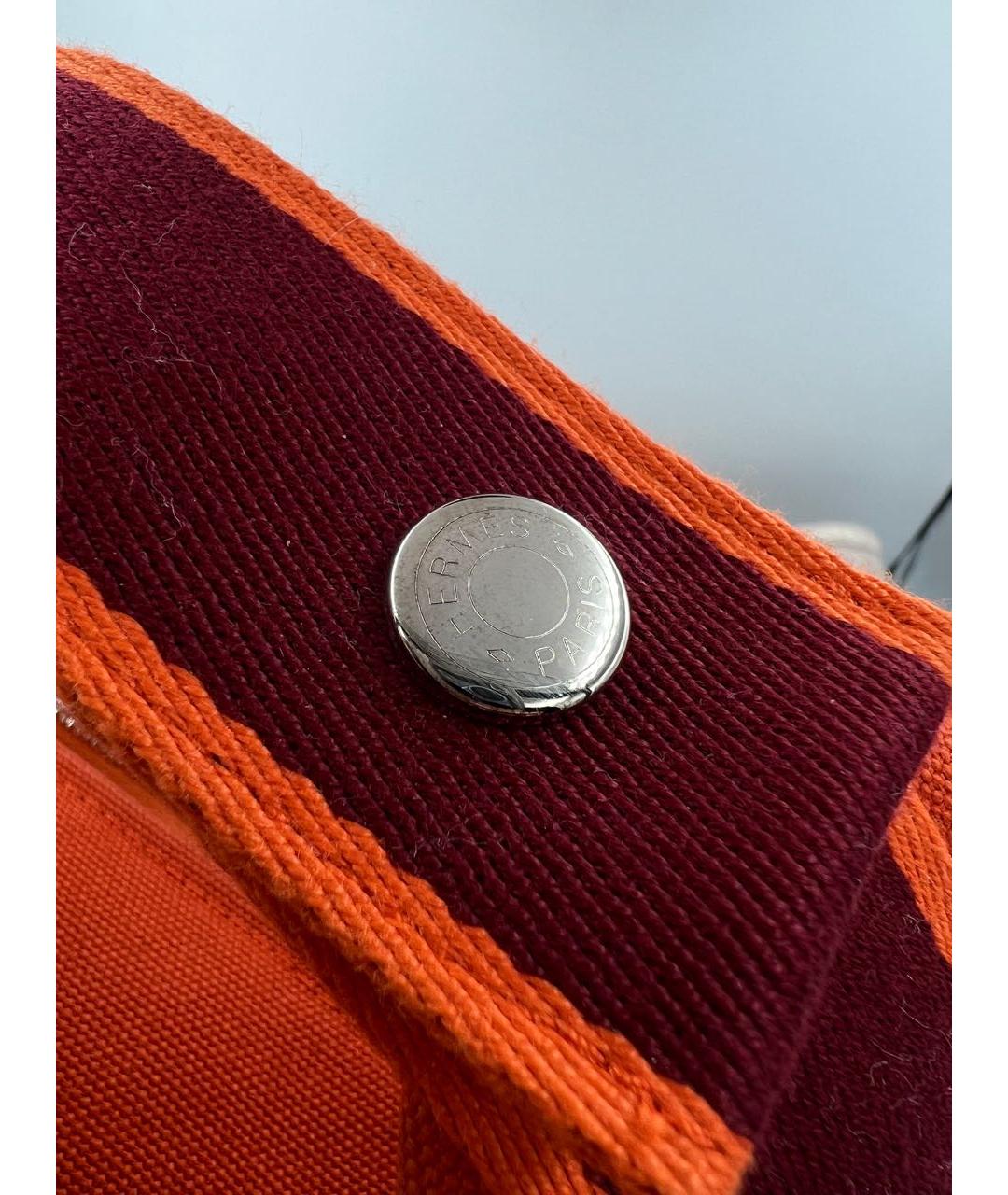 HERMES Оранжевая хлопковая косметичка, фото 3