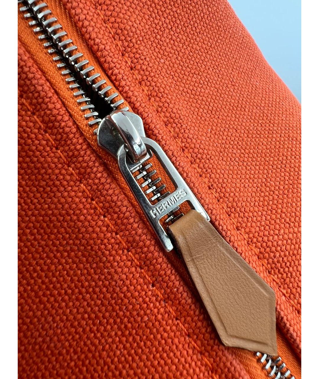 HERMES Оранжевая хлопковая косметичка, фото 4
