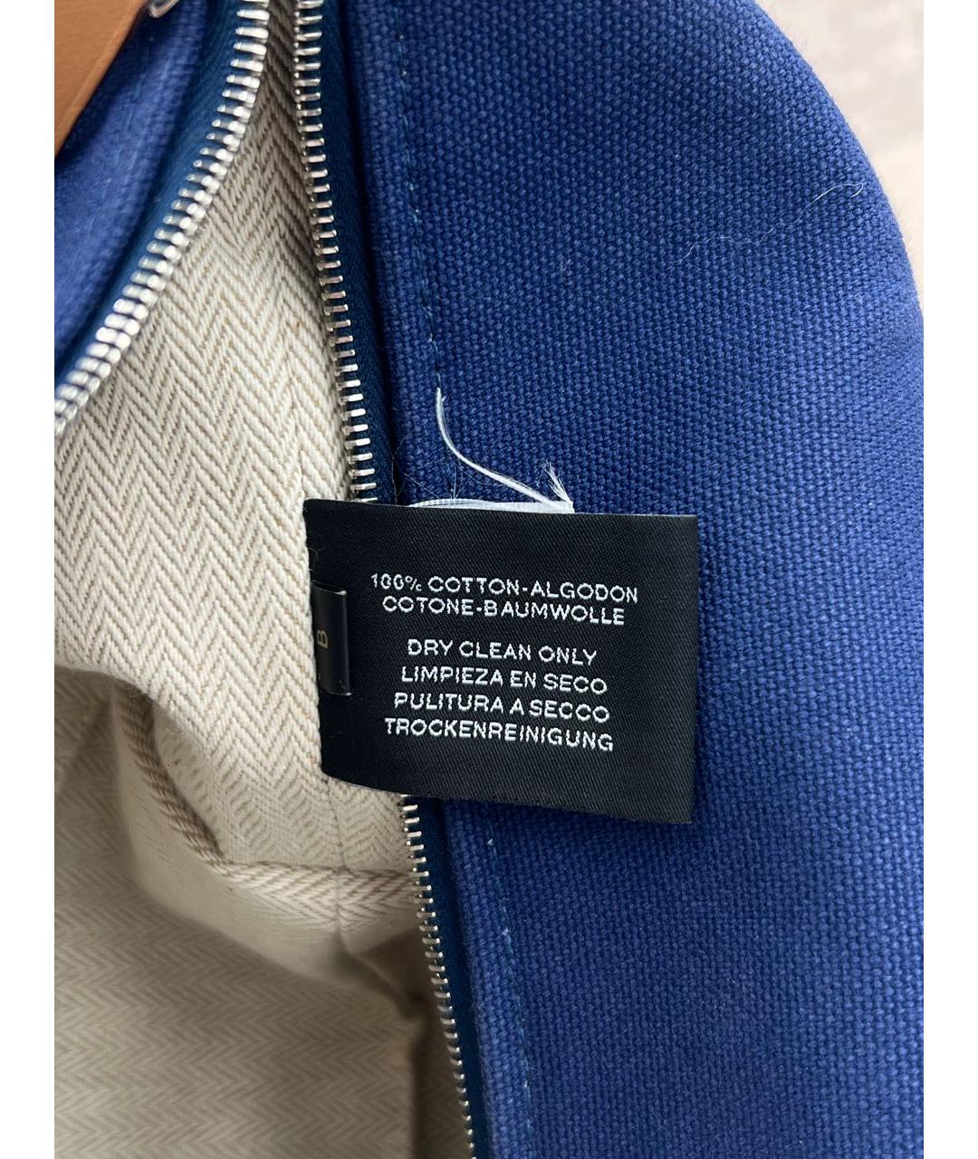 HERMES Темно-синяя хлопковая косметичка, фото 7