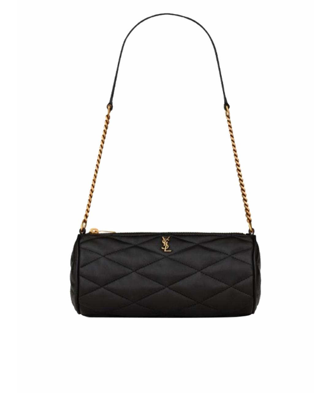 SAINT LAURENT Черная кожаная сумка с короткими ручками, фото 1