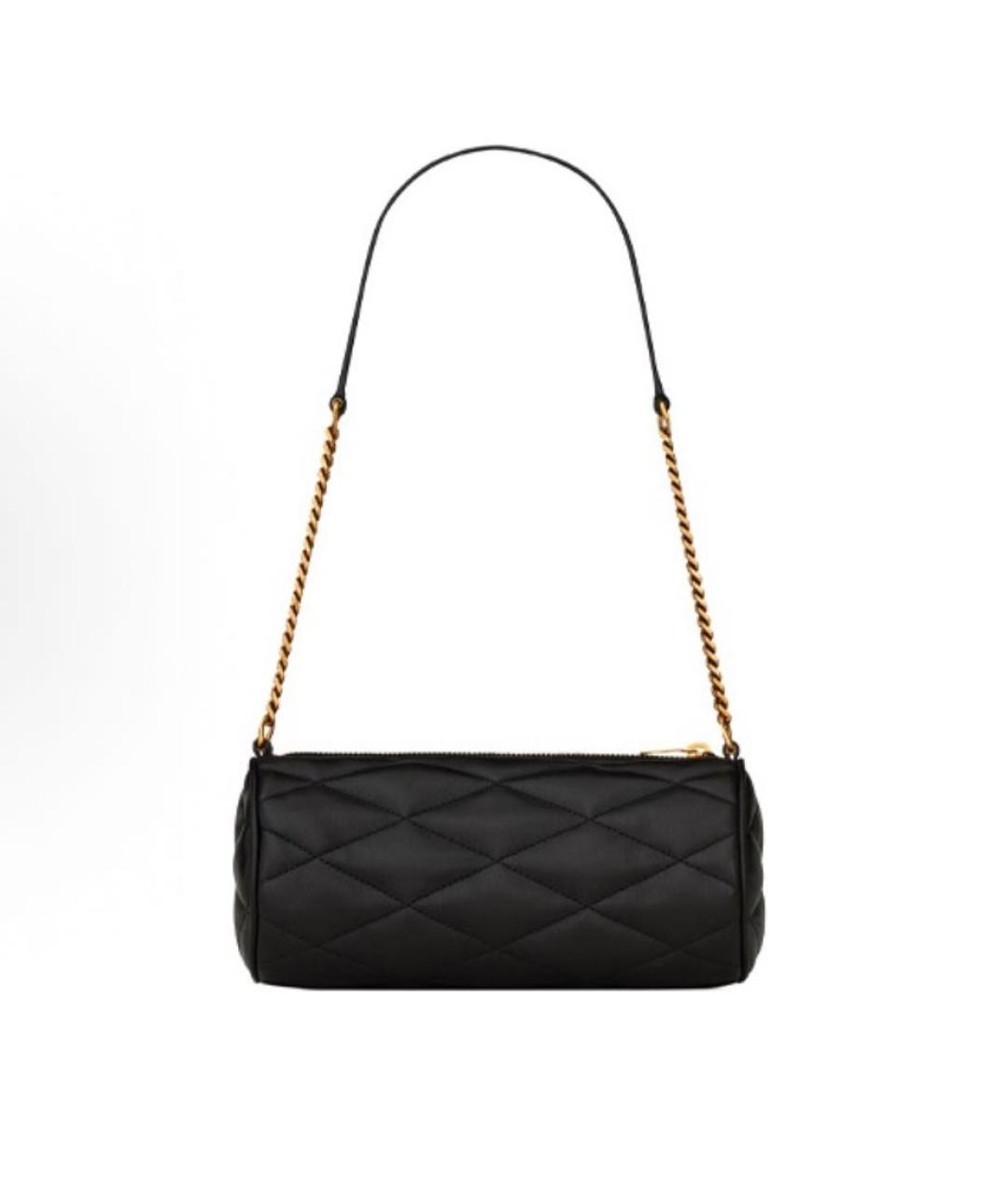 SAINT LAURENT Черная кожаная сумка с короткими ручками, фото 4