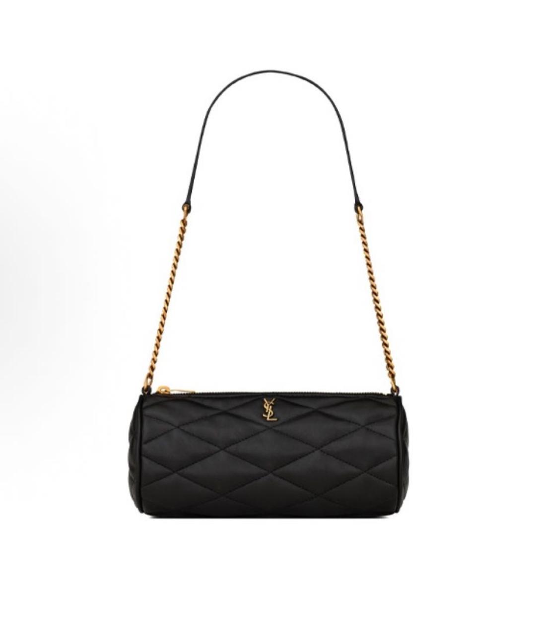 SAINT LAURENT Черная кожаная сумка с короткими ручками, фото 6