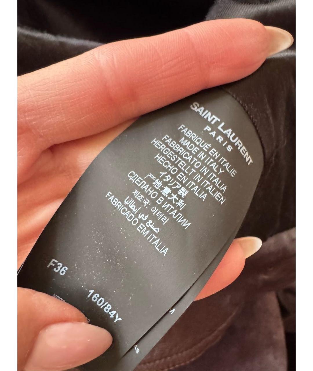 SAINT LAURENT Коричневая кожаная куртка, фото 4