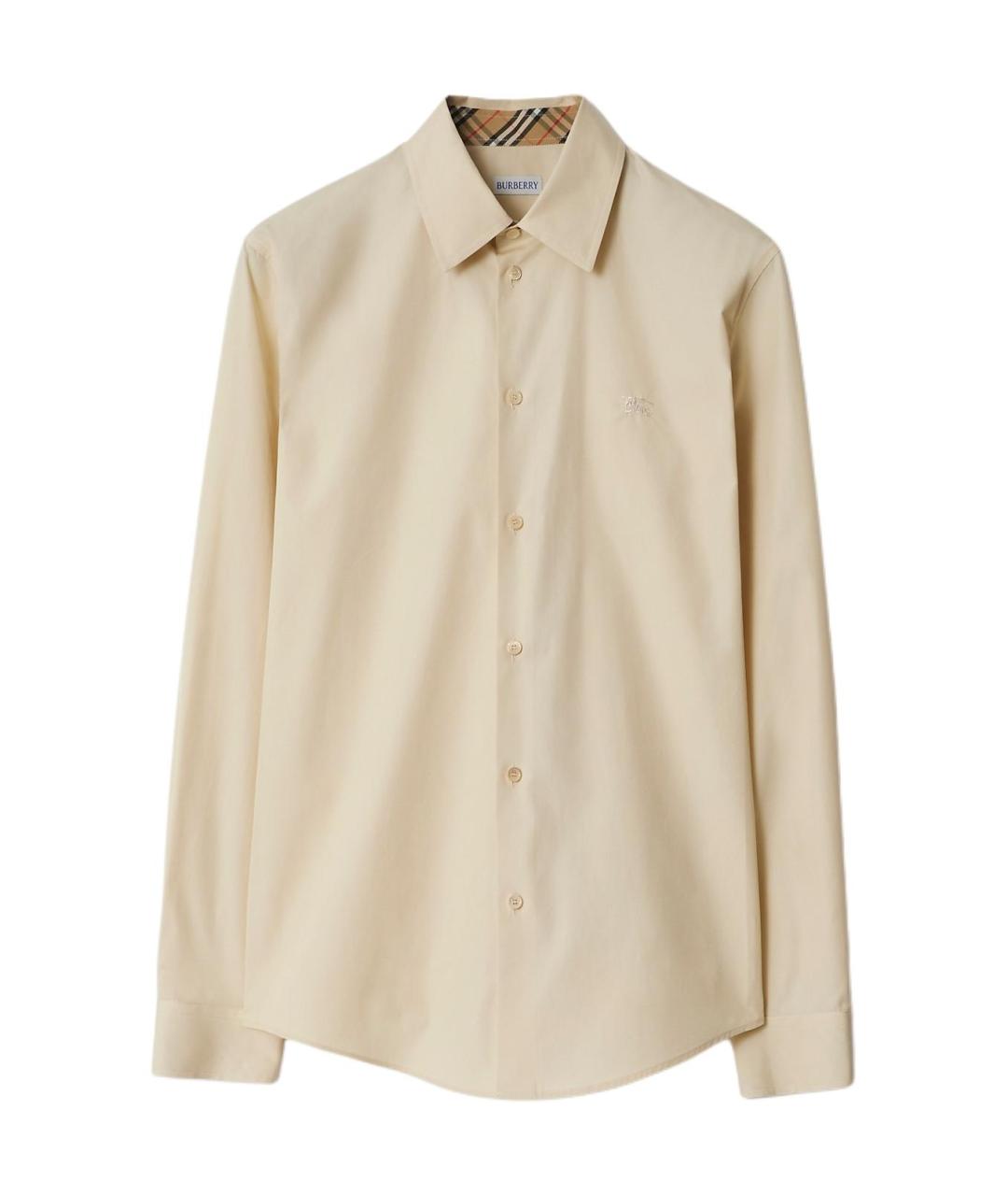BURBERRY Бежевая хлопковая кэжуал рубашка, фото 1