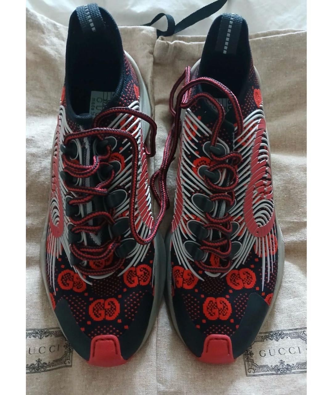GUCCI Бордовые кроссовки, фото 2