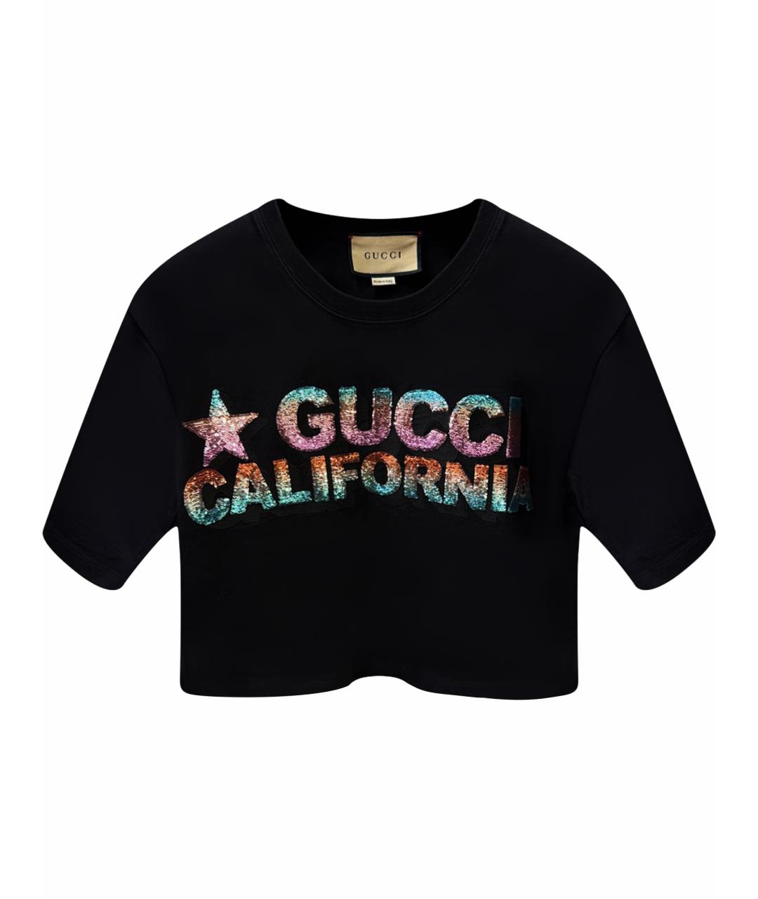 GUCCI Черная хлопковая футболка, фото 1