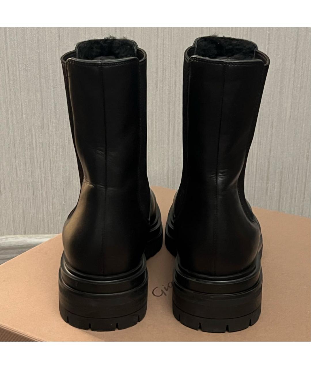 GIANVITO ROSSI Черные кожаные ботинки, фото 4