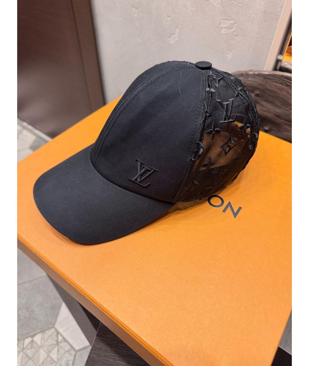 LOUIS VUITTON Черная хлопковая кепка, фото 7