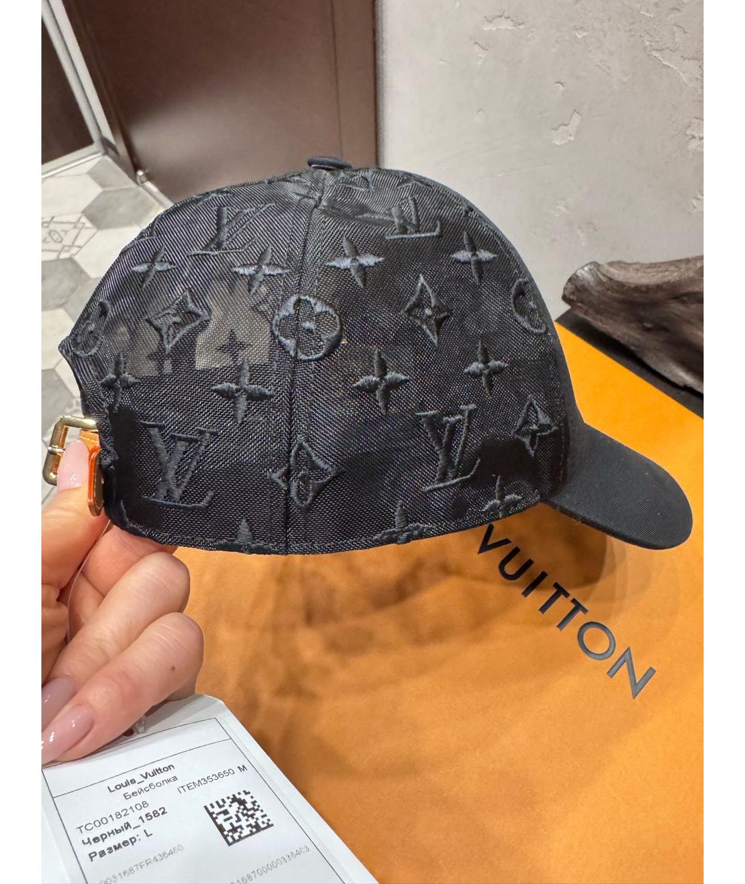 LOUIS VUITTON Черная хлопковая кепка, фото 3