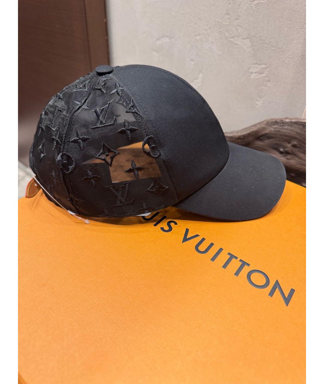 LOUIS VUITTON Черная хлопковая кепка, фото 4