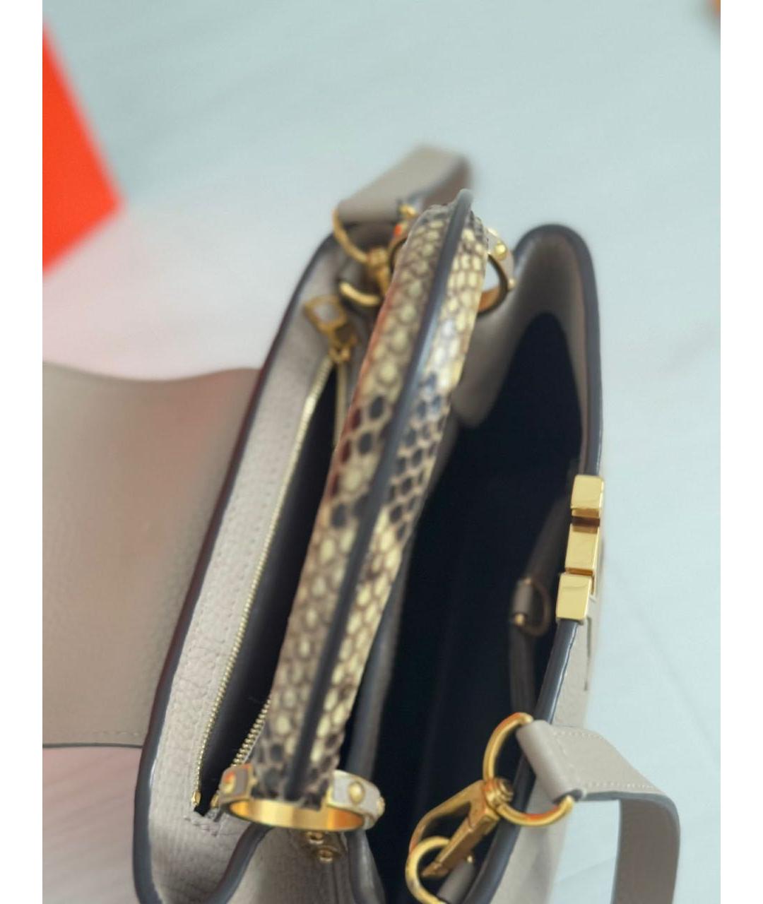 LOUIS VUITTON Бежевая кожаная сумка через плечо, фото 6