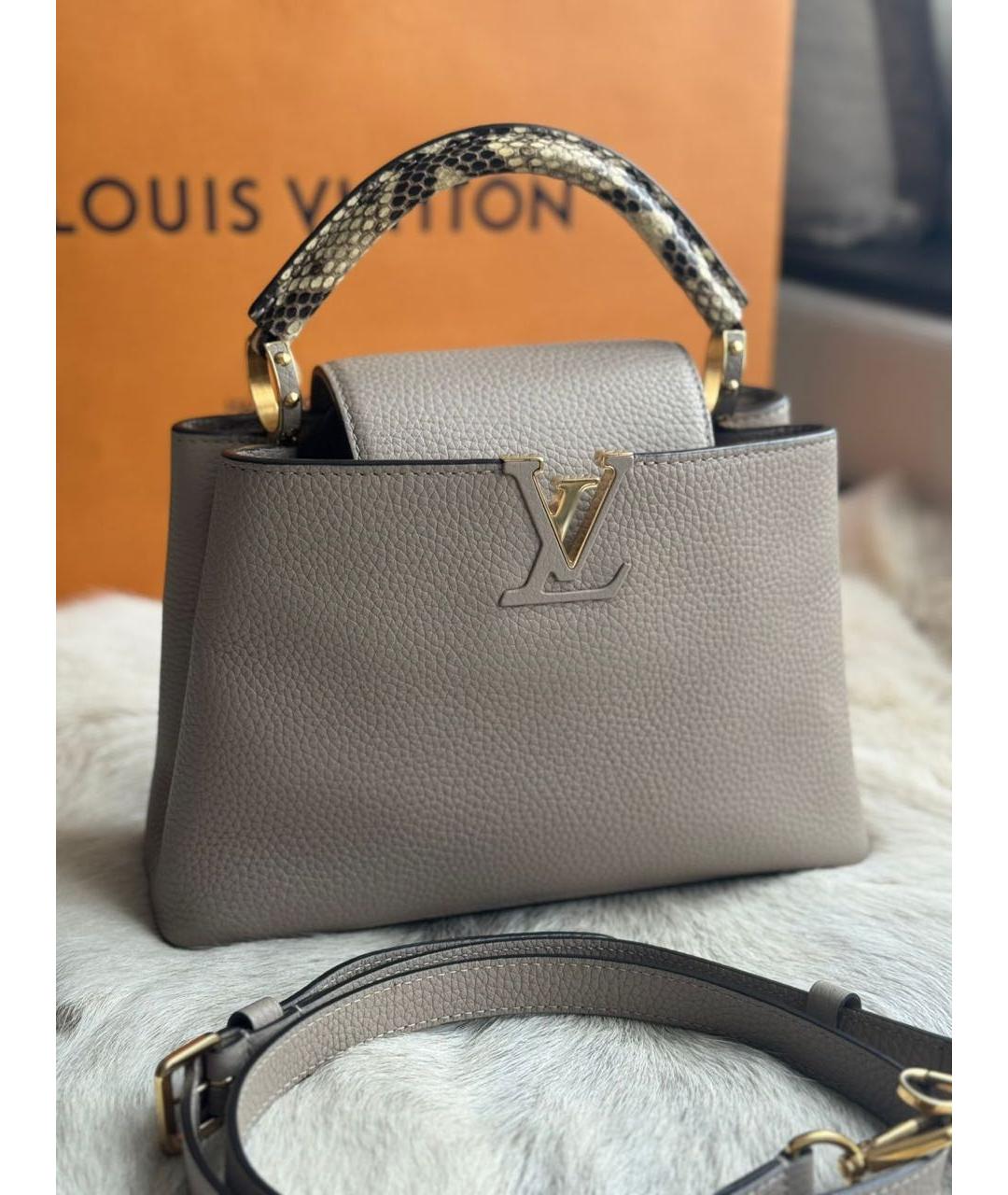 LOUIS VUITTON Бежевая кожаная сумка через плечо, фото 7