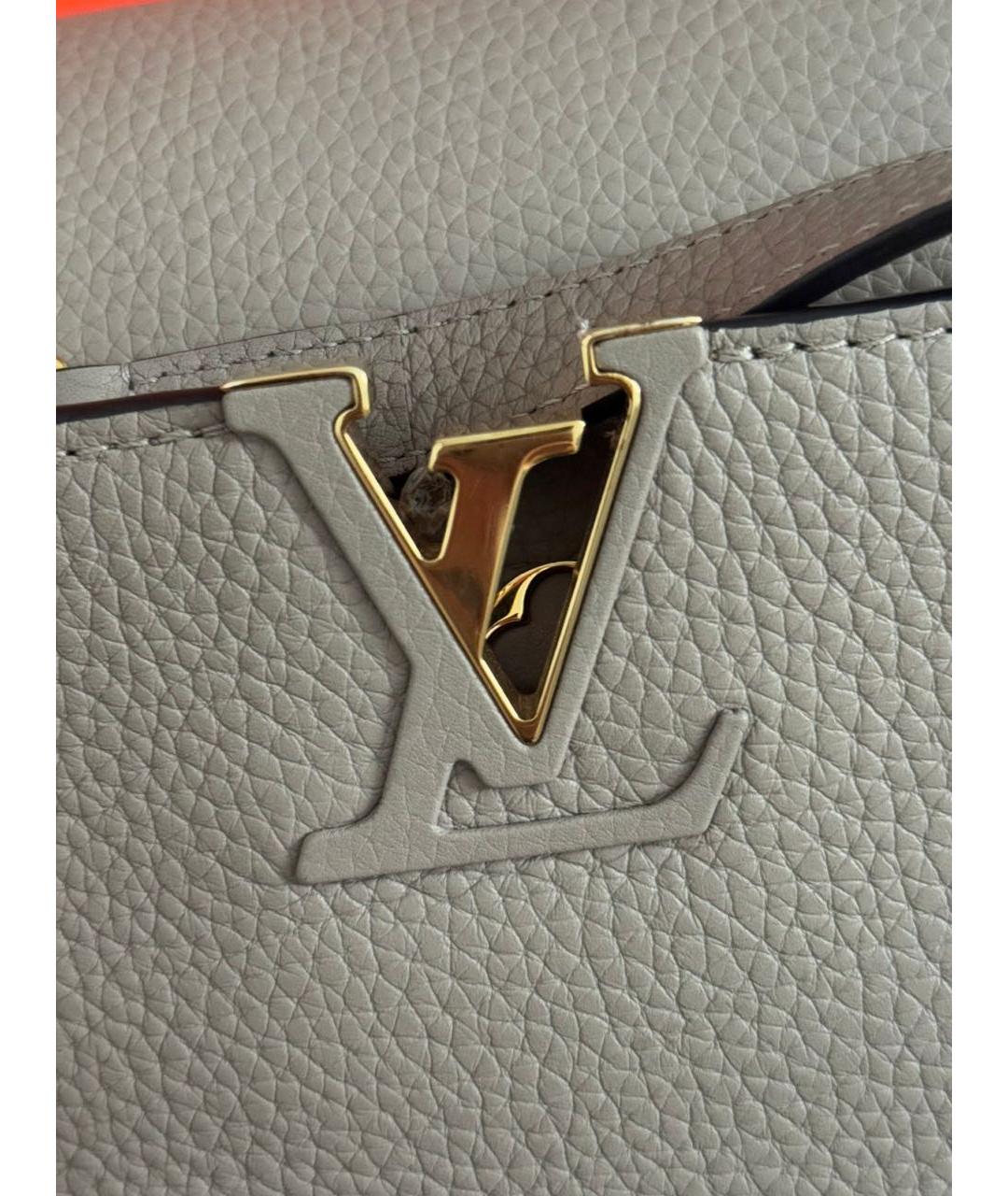 LOUIS VUITTON Бежевая кожаная сумка через плечо, фото 4