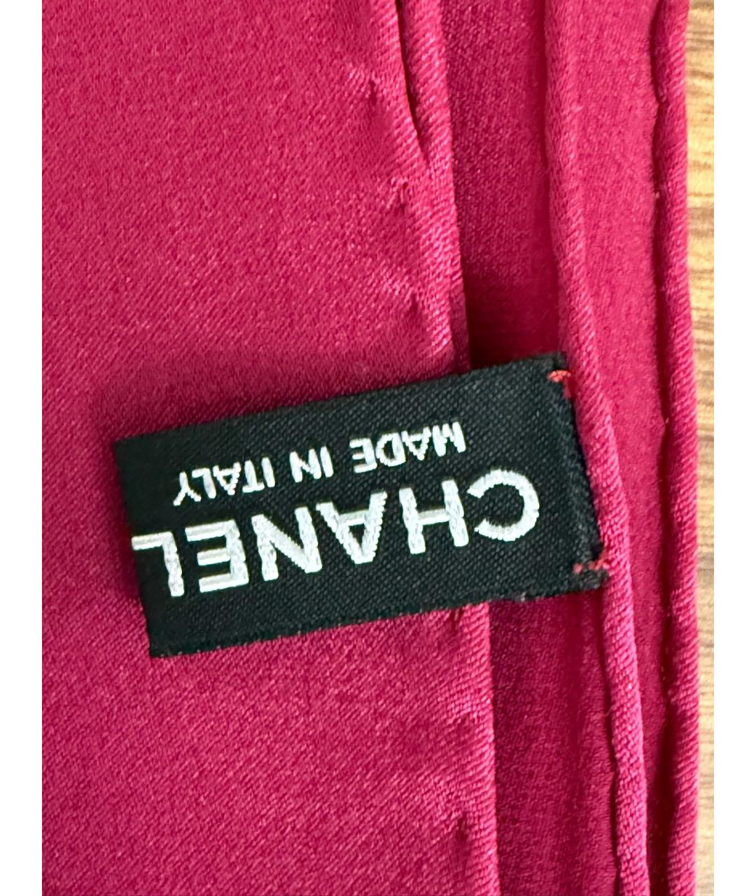 CHANEL Красный шелковый шарф, фото 4
