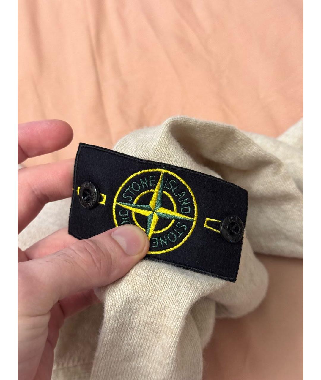 STONE ISLAND Бежевый шерстяной джемпер / свитер, фото 7
