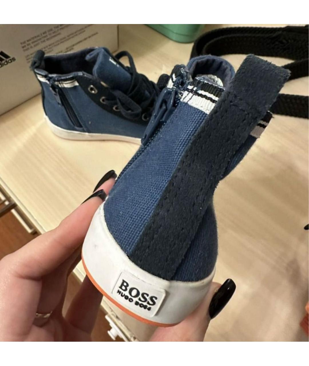 HUGO BOSS Синие текстильные кеды, фото 5
