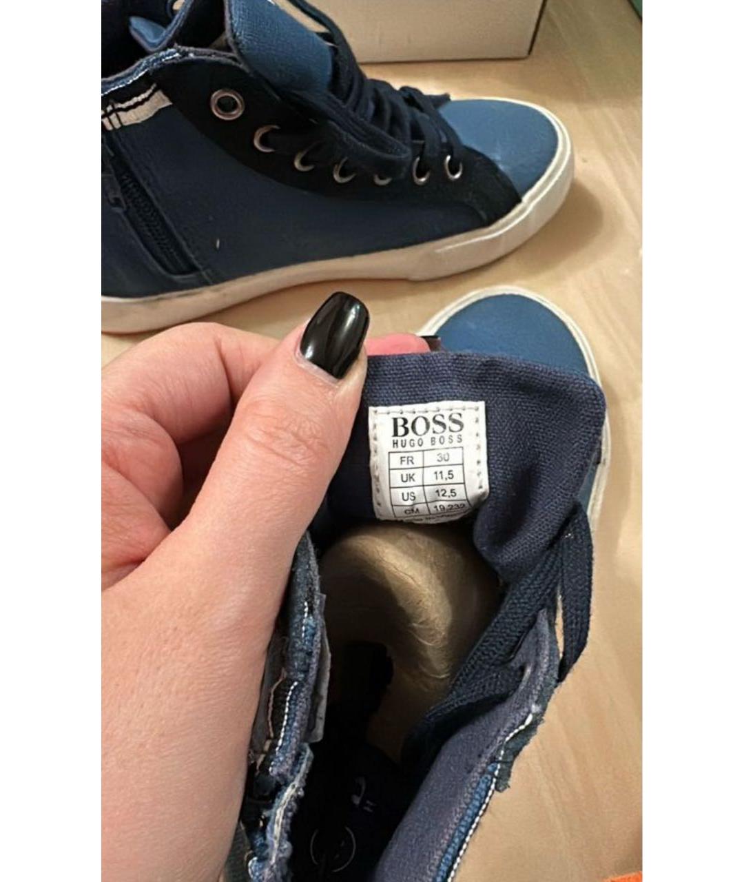 HUGO BOSS Синие текстильные кеды, фото 3