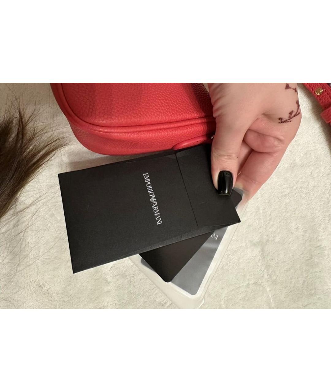 EMPORIO ARMANI Красная сумка через плечо из искусственной кожи, фото 7