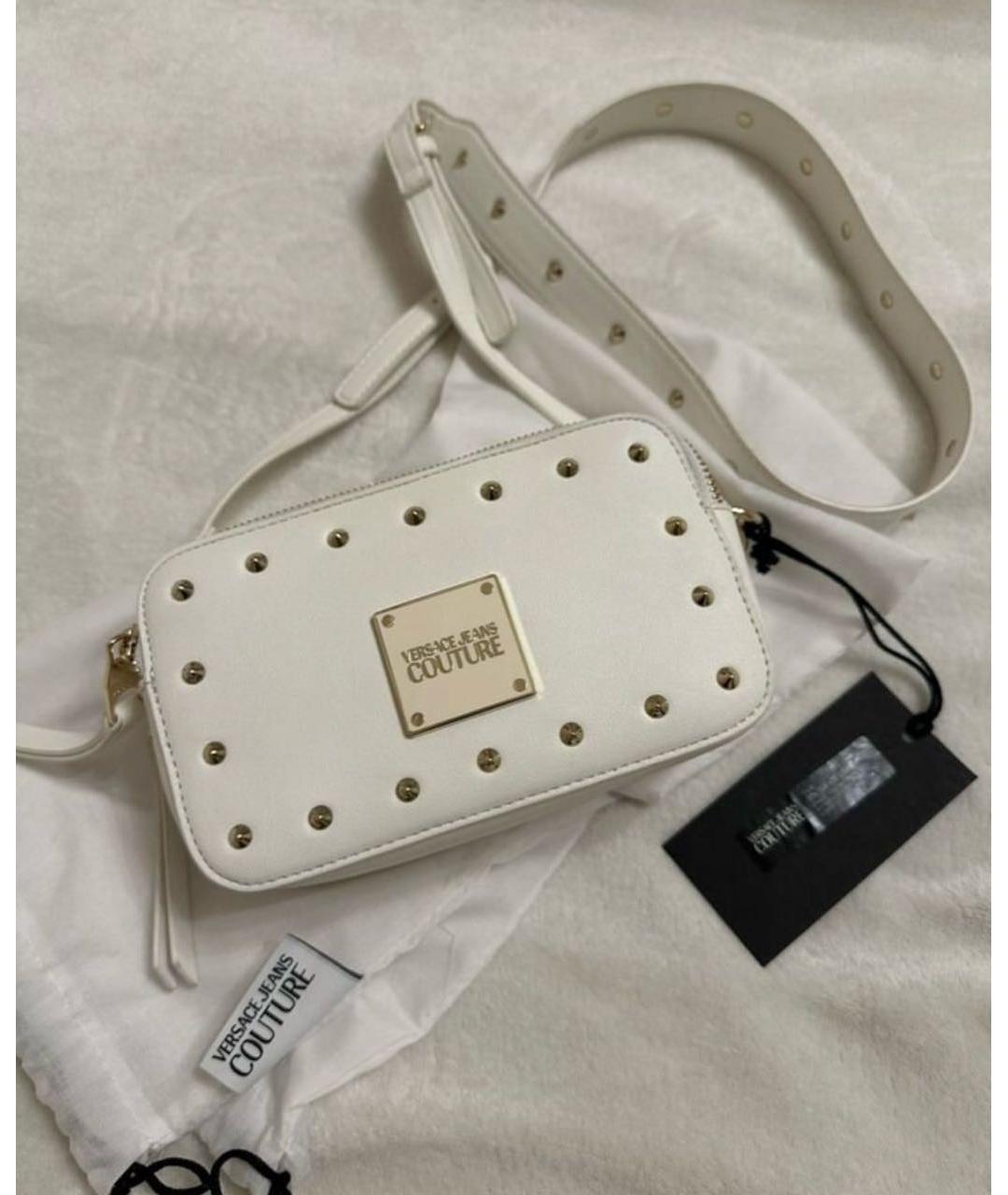 VERSACE JEANS COUTURE Белая сумка через плечо из искусственной кожи, фото 7