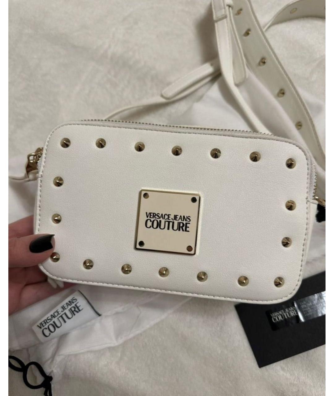 VERSACE JEANS COUTURE Белая сумка через плечо из искусственной кожи, фото 2