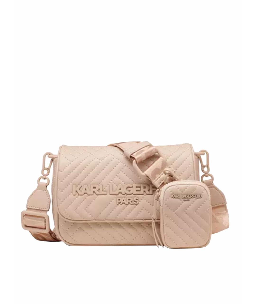 KARL LAGERFELD Бежевая сумка через плечо из искусственной кожи, фото 1