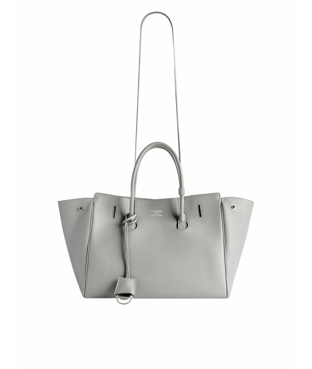 BALENCIAGA Серая кожаная сумка тоут, фото 1
