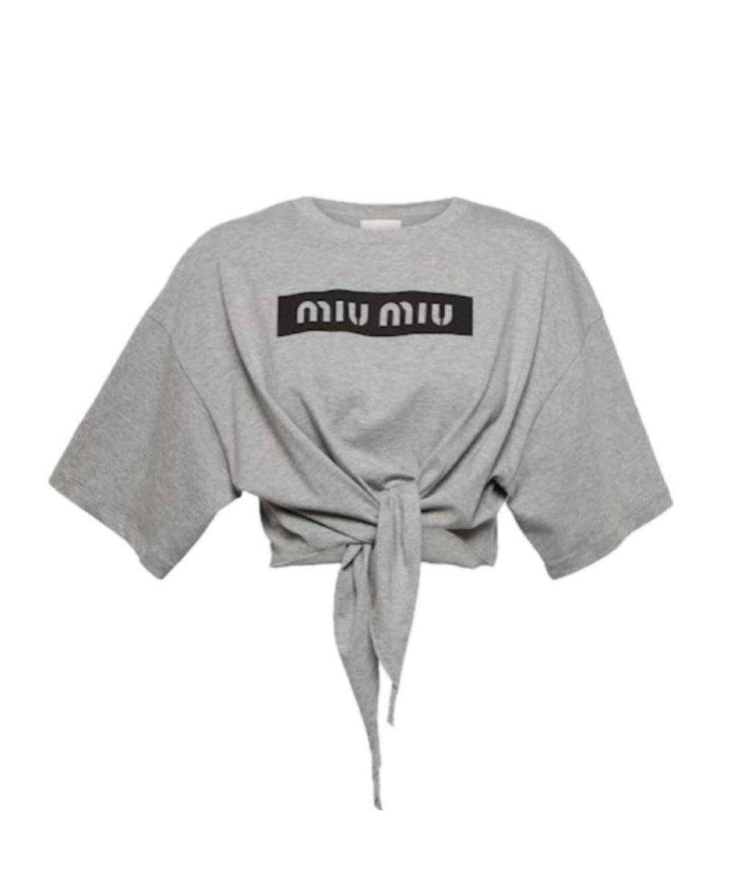 MIU MIU Серая футболка, фото 6