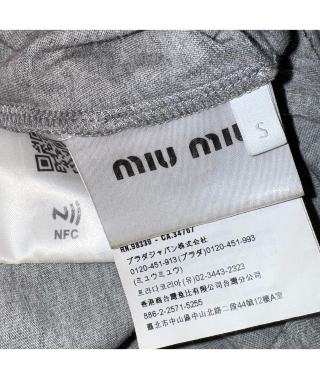 MIU MIU Серая футболка, фото 4