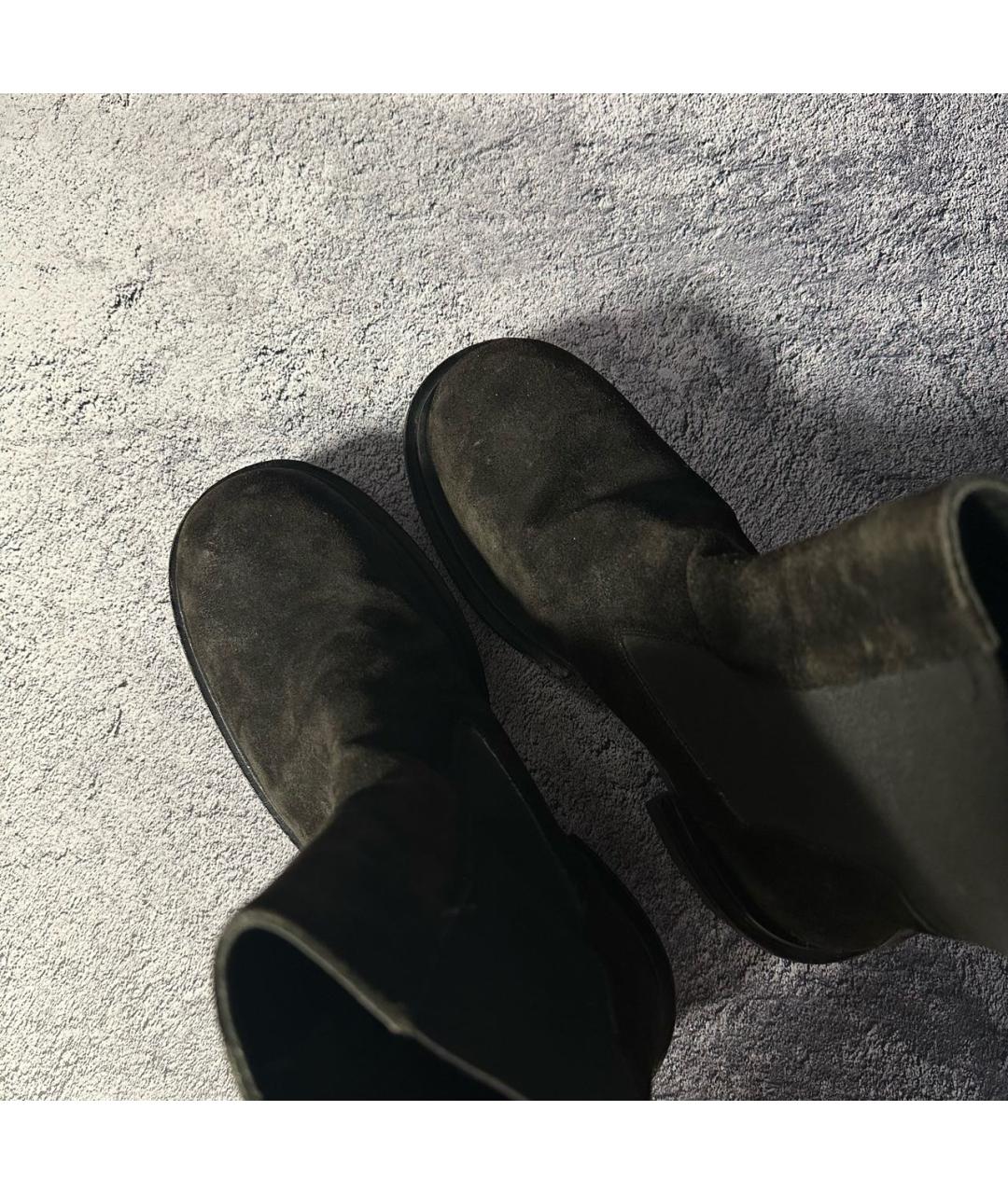 RICK OWENS Черные замшевые высокие ботинки, фото 3