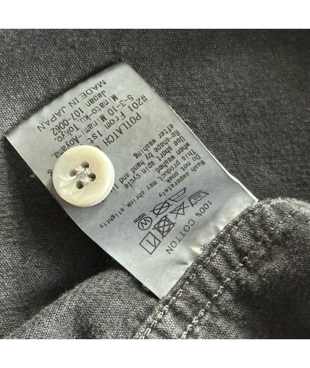 CAV EMPT Антрацитовая хлопковая кэжуал рубашка, фото 6