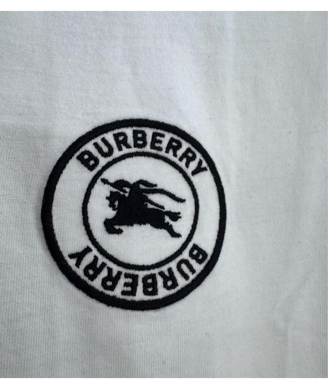 BURBERRY Белая хлопковая футболка, фото 3