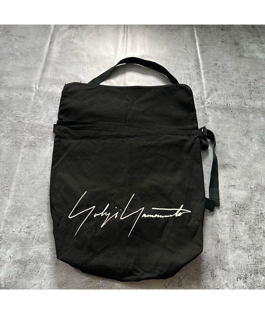 YOHJI YAMAMOTO Черная хлопковая сумка на плечо, фото 3
