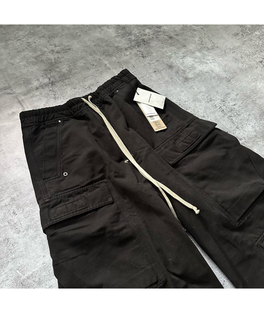 RICK OWENS DRKSHDW Черные хлопковые повседневные брюки, фото 3