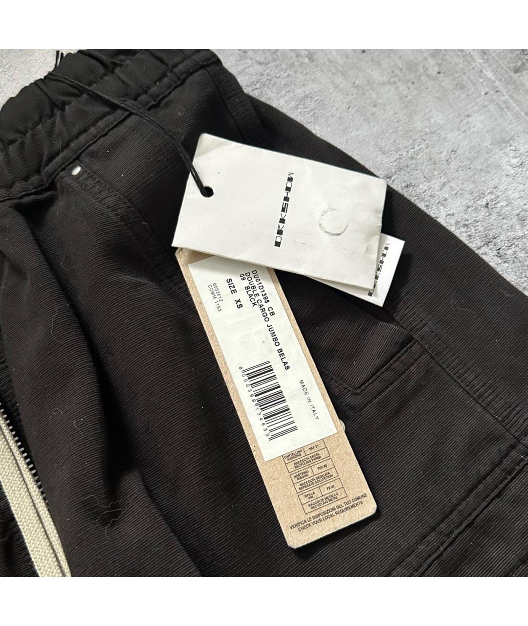 RICK OWENS DRKSHDW Черные хлопковые повседневные брюки, фото 4