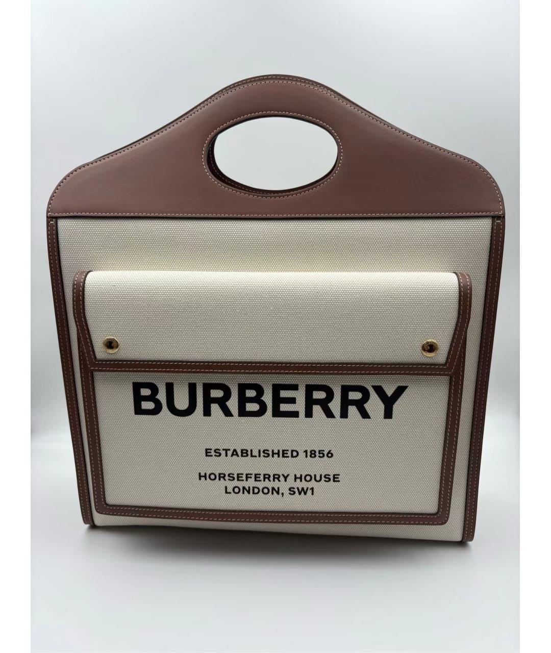 BURBERRY Коричневая сумка с короткими ручками, фото 2